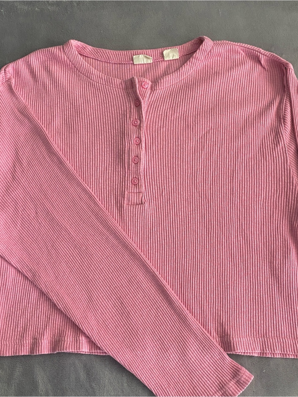 Levi’s Pink Ribbed Henley Long-Sleeve Shirt